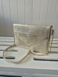 LAT06 - Gold Metallic Textured Crossbody Bag