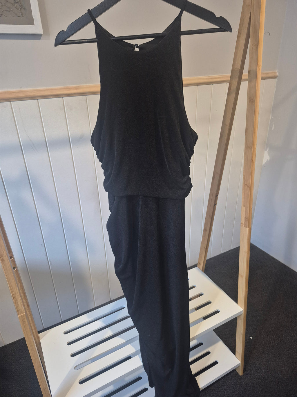 LAT09 - Pilgrim Black Ruched Evening Dress – Size 14