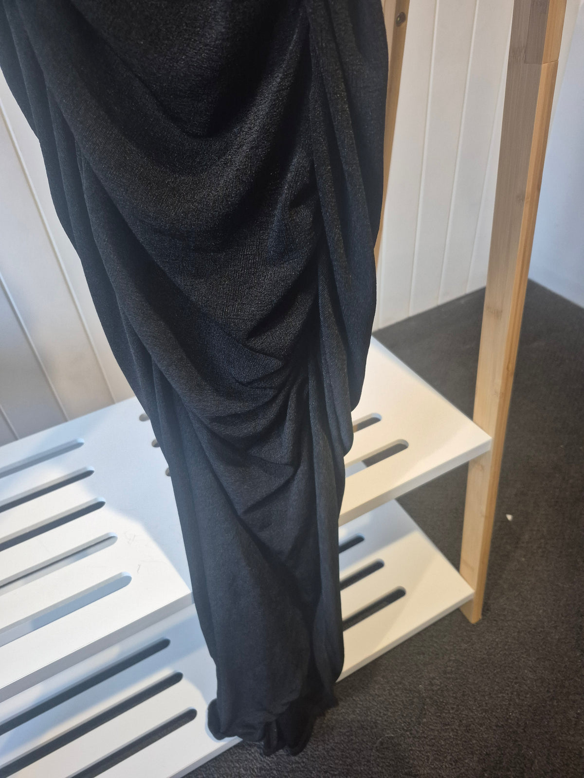 LAT09 - Pilgrim Black Ruched Evening Dress – Size 14