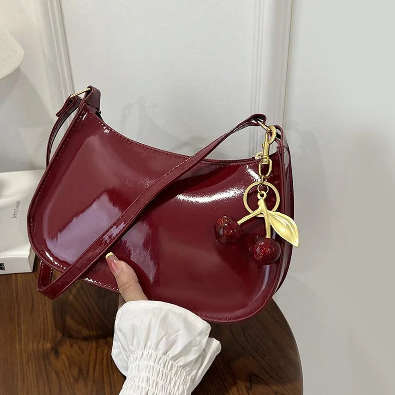 Vintage Cherry Charm Shoulder Bag