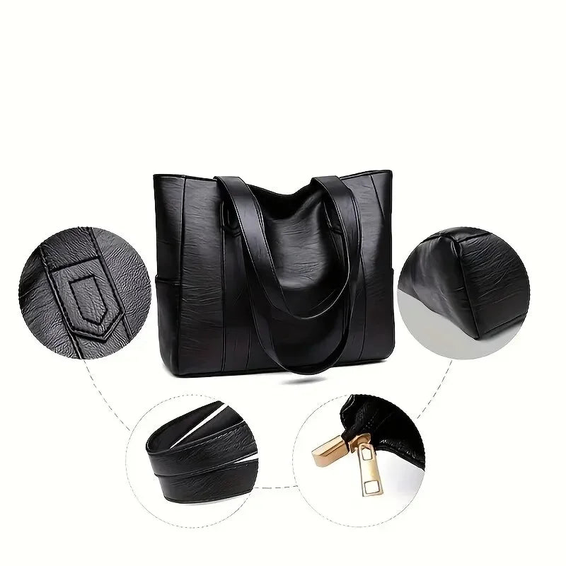 Classic Large Capacity Leather Tote Bag
