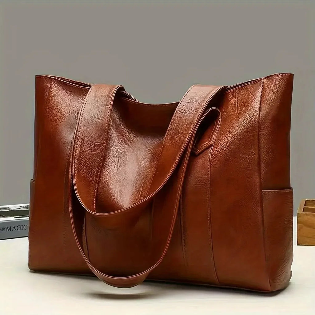 Classic Large Capacity Leather Tote Bag