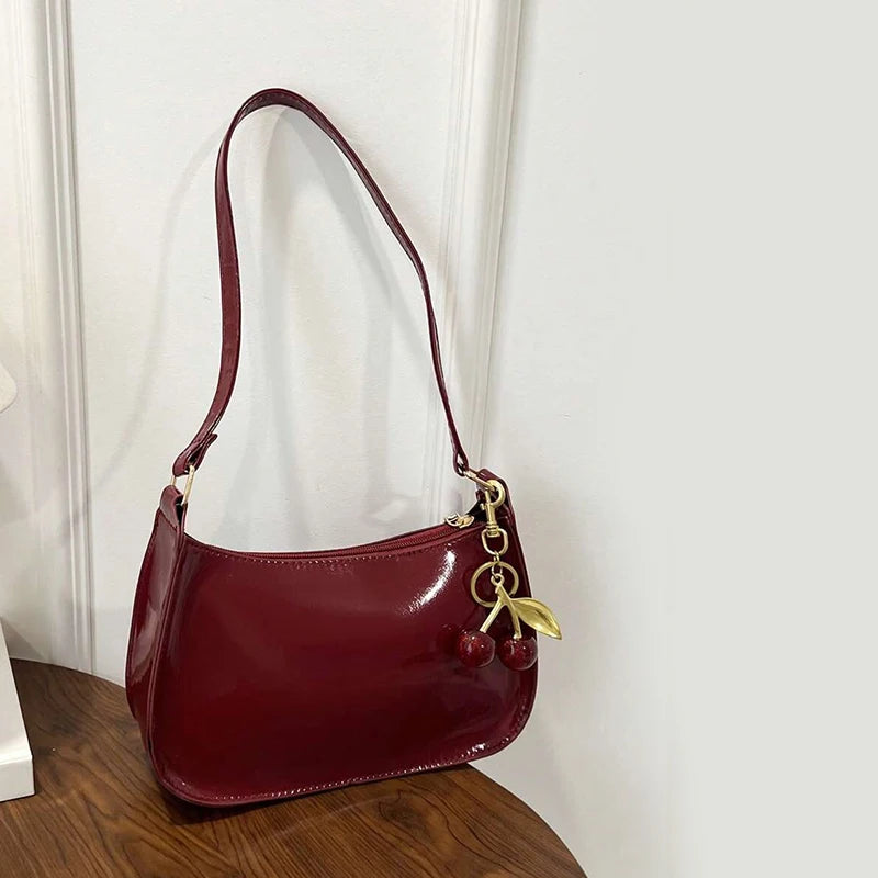 Vintage Cherry Charm Shoulder Bag