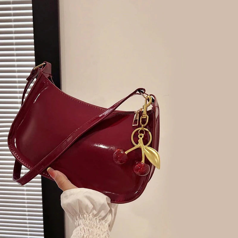 Vintage Cherry Charm Shoulder Bag