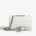 Luxury Croc-Embossed Chain Shoulder Bag with Metal Clasp
