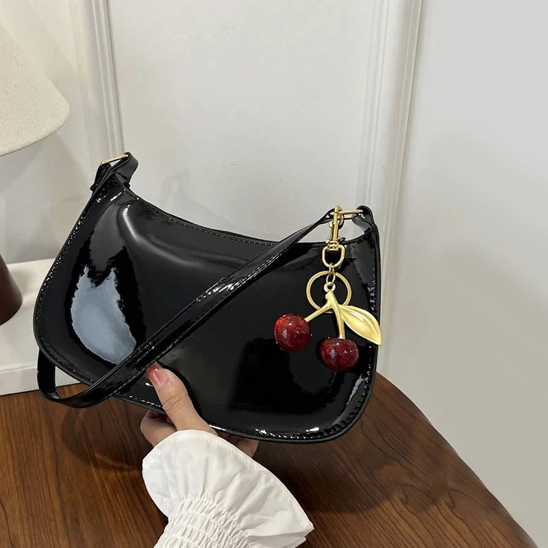 Vintage Cherry Charm Shoulder Bag